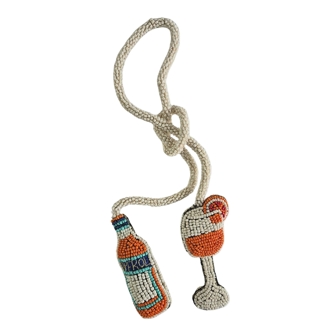 Beaded Bag Charm - Aperol Spritz