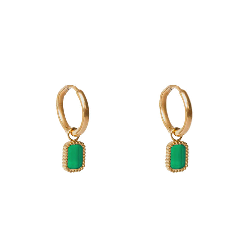 Earrings Arinna - Green Onyx