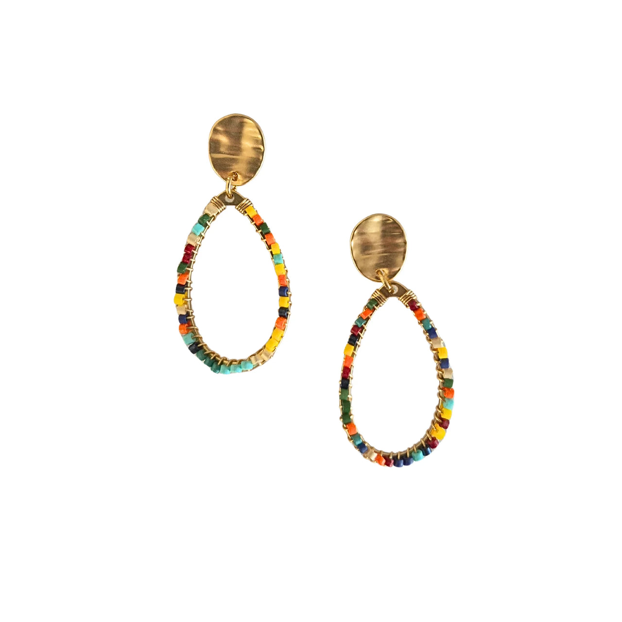 Teardrop Hoop Earrings - Gold