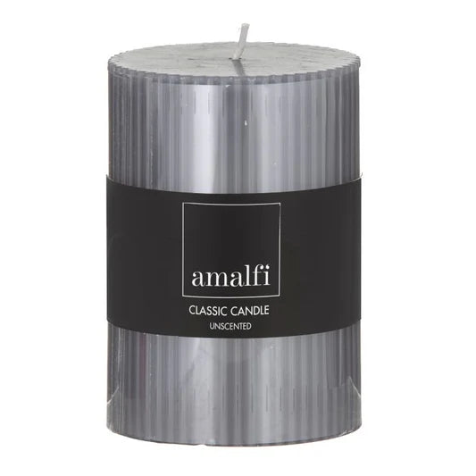 Ribbed Unscented Pillar Candle