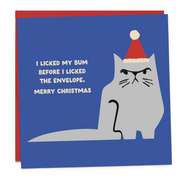 I Licked My Bum Christmas Card