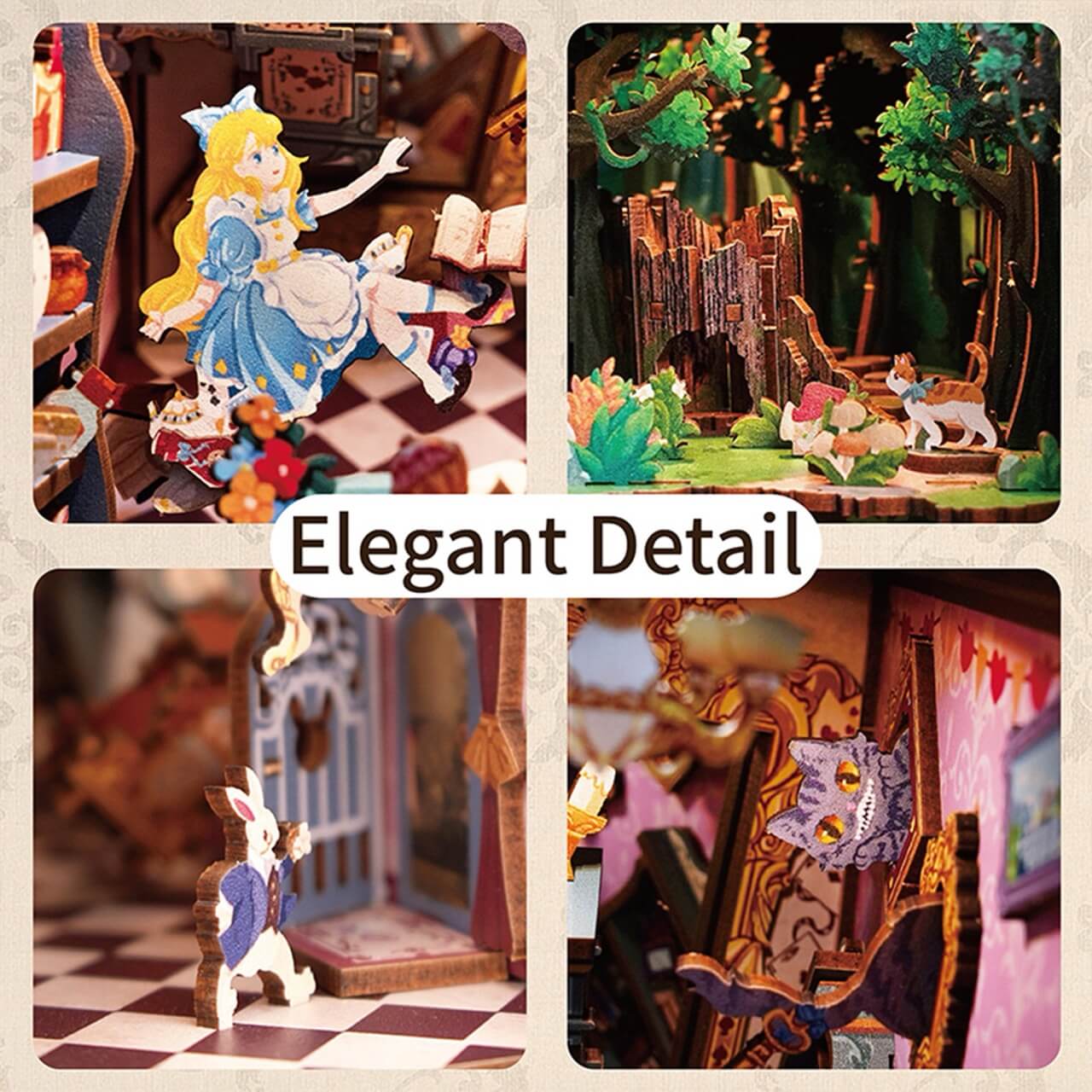 3D Book Nook Puzzle Kit - Alice in Wonderland