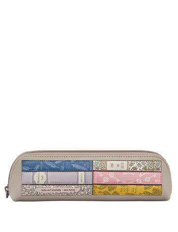 Yoshi Pencil Case - Bookworm Jane Austen - Warm Grey