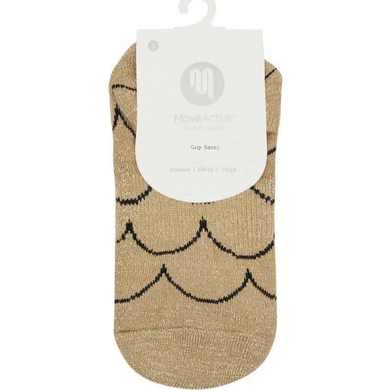 Classic Low Rise Grip Socks - Scallop Gold