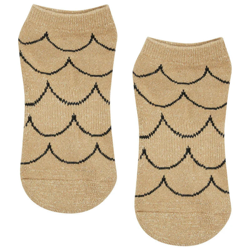 Classic Low Rise Grip Socks - Scallop Gold