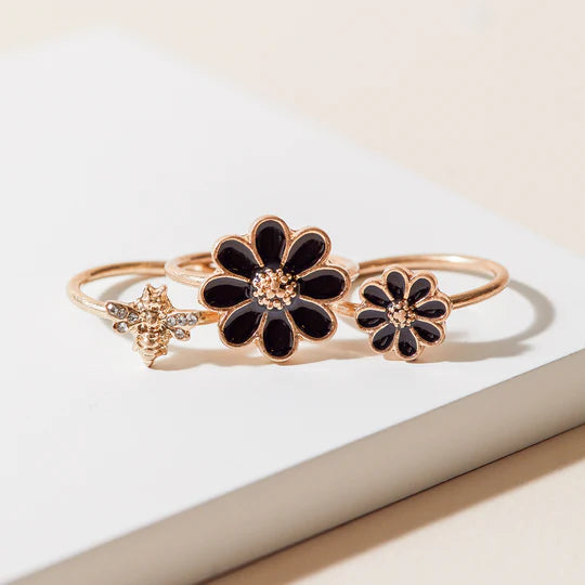 Flower Bee Rings