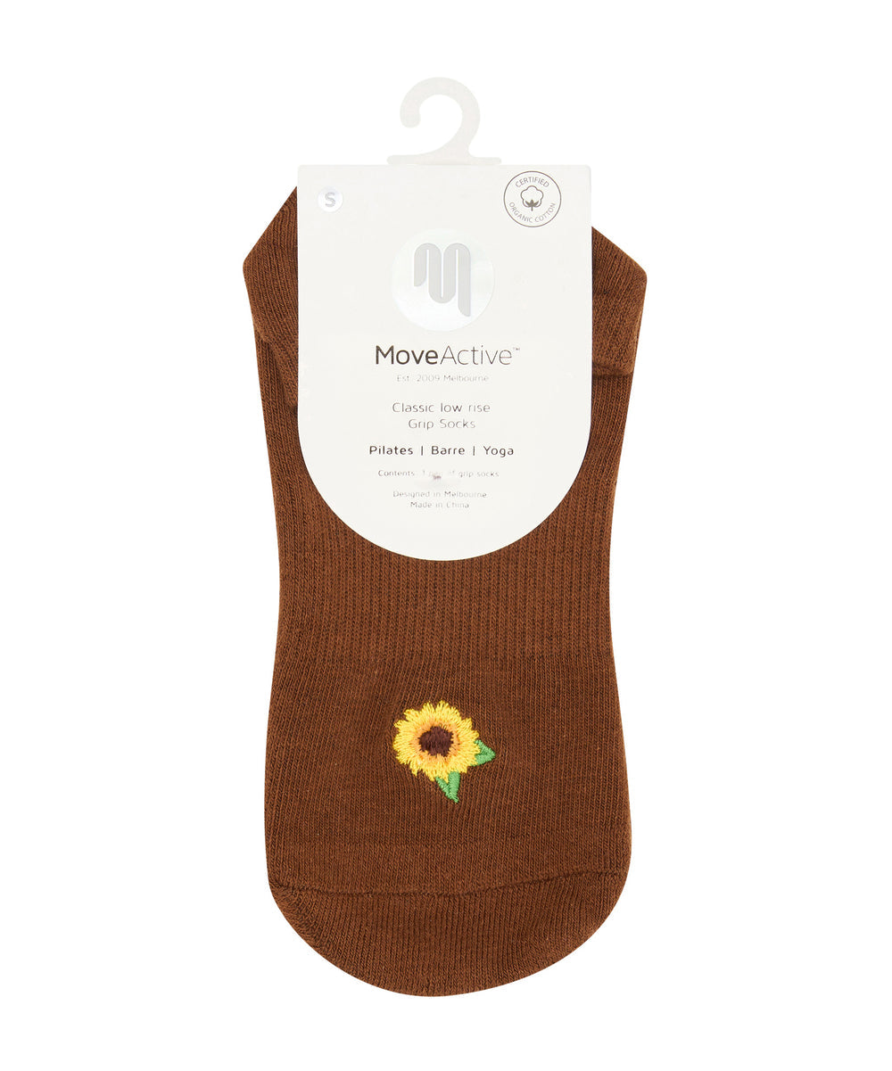 Classic Low Rise Grip Socks - Sunflower Fields