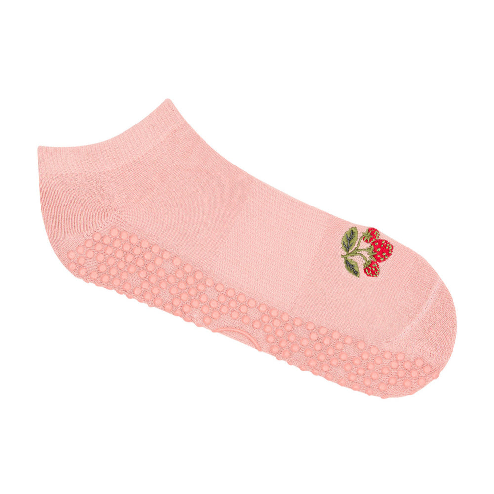 Classic Low Rise Grip Socks - Strawberry Patch
