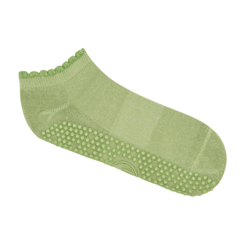 Classic Low Rise Grip Socks - Sage Frill