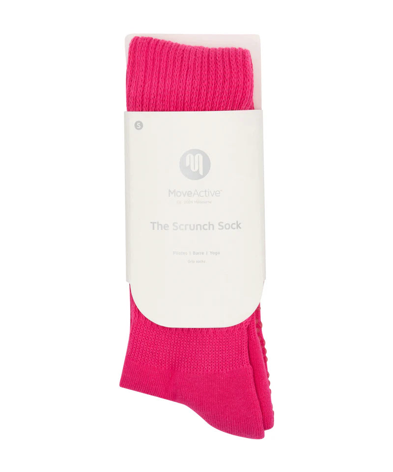 Scrunch Grip Socks - Neon Pink High