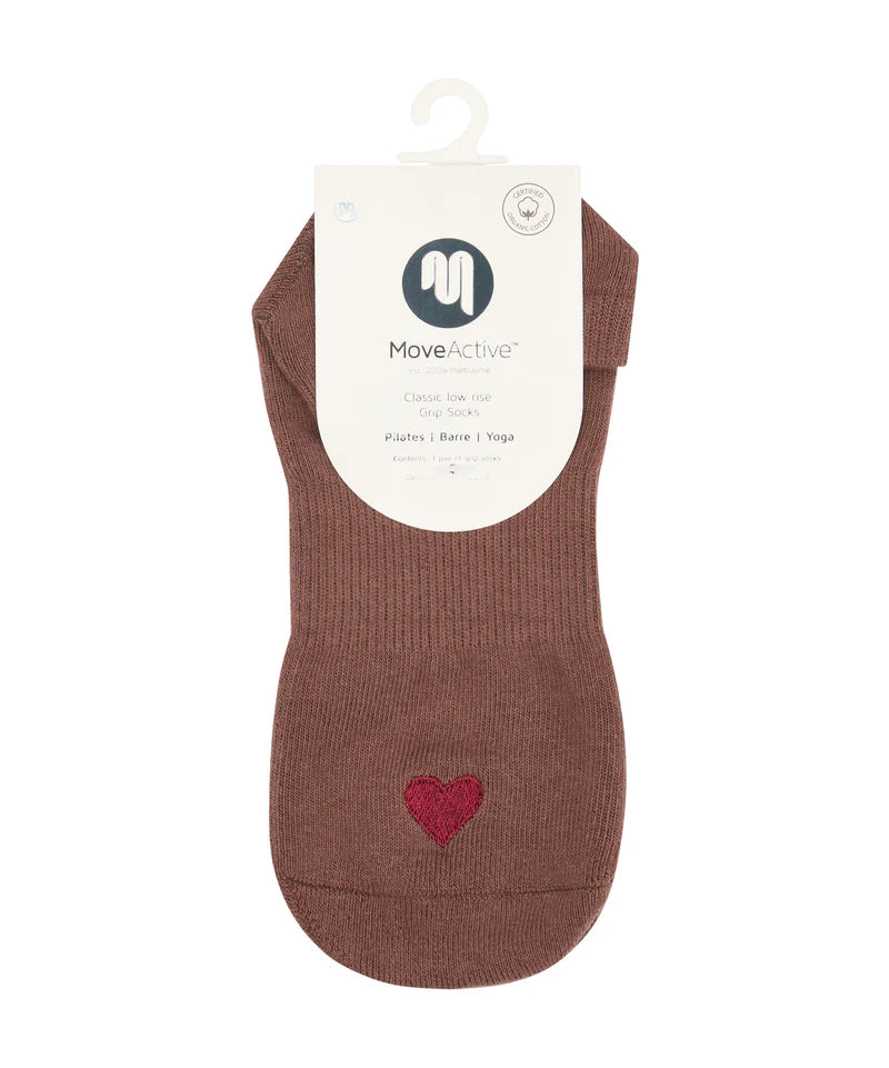 Classic Low Rise Grip Socks - Heartfelt