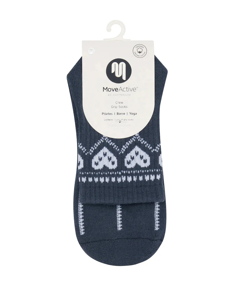 Crew Grip Socks - Alpine Heart French Navy