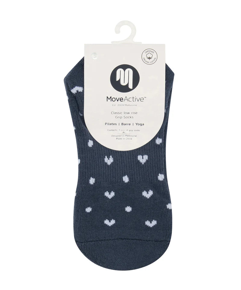 Classic Low Rise Grip Socks - Speckled French Navy