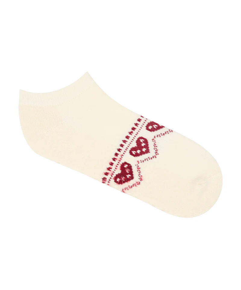 Classic Low Rise Grip Socks - Alpine Heart Oat
