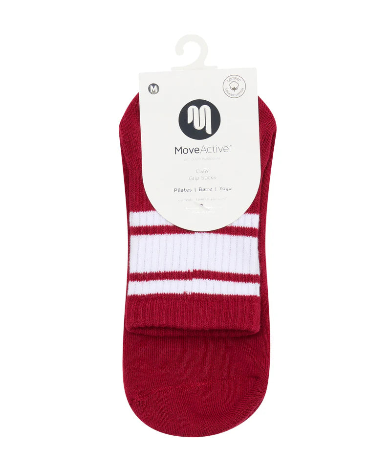 Crew Grip Socks - Ruby Stripe