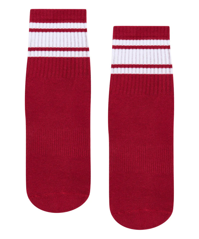 Crew Grip Socks - Ruby Stripe