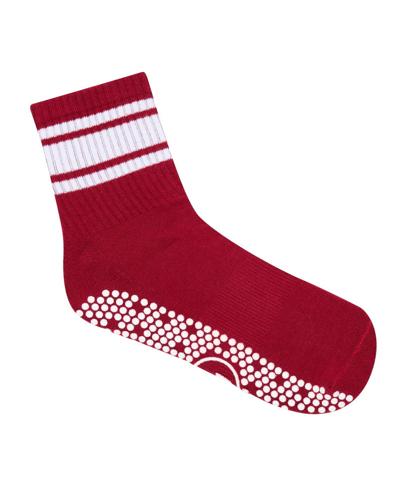 Crew Grip Socks - Ruby Stripe