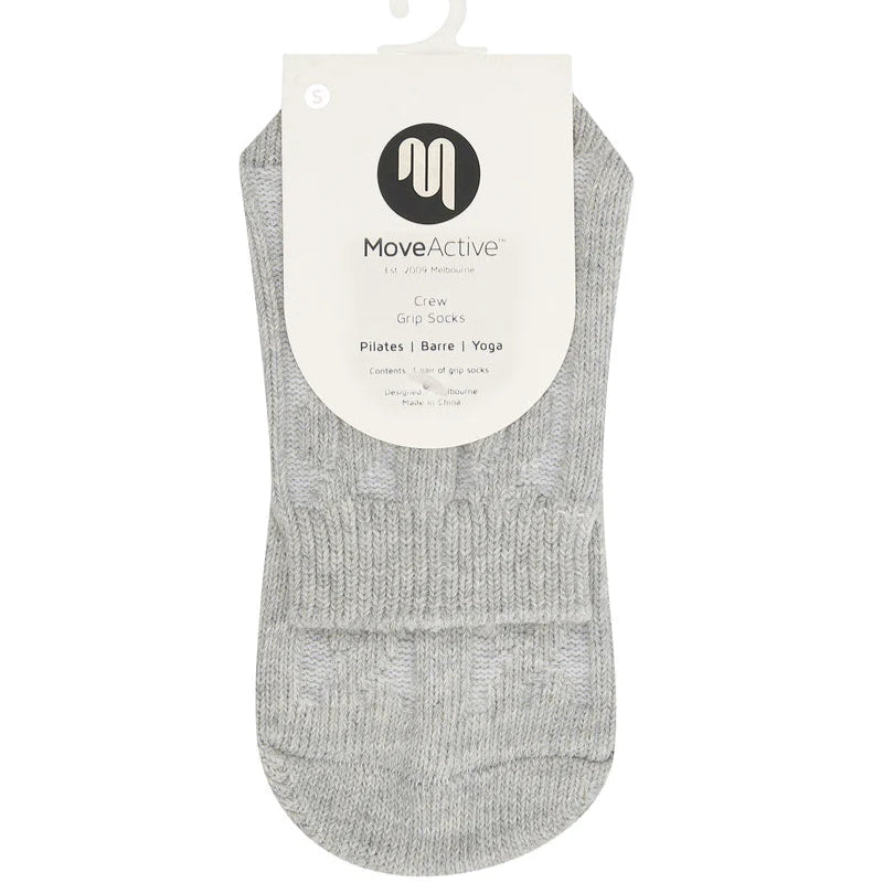 Crew Grip Socks - Cable Knit Marle Grey