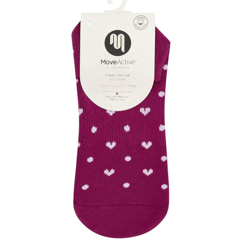 Classic Low Rise Grip Socks - Speckled Fuchsia