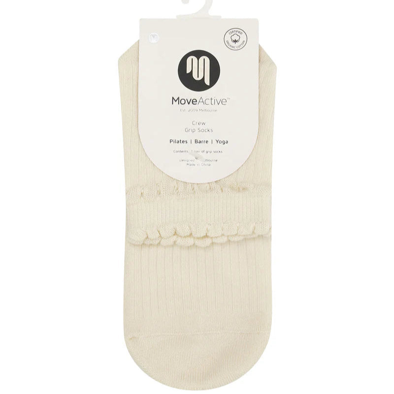 Crew Grip Socks - Heart Ruffle Oat