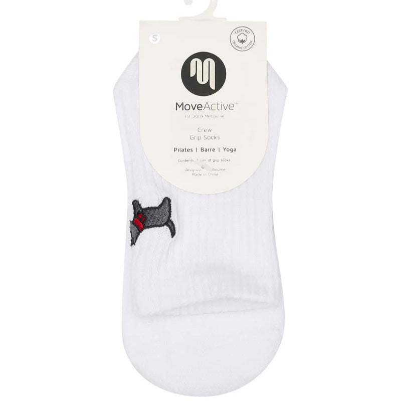 Crew Grip Socks - Cosy Pup Ivory