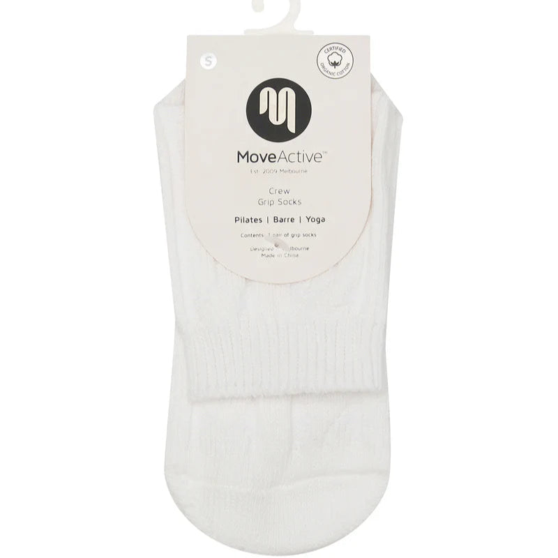 Crew Grip Socks - Cable Knit Ivory