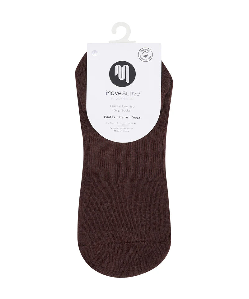 Classic Low Rise Grip Socks - Espresso