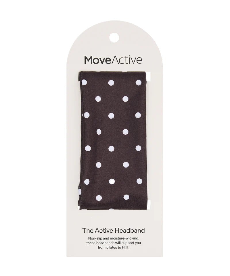 Active Headband - Espresso Polka Dots