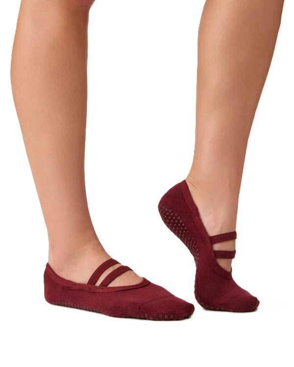 Ballet Grip Socks - Cabernet