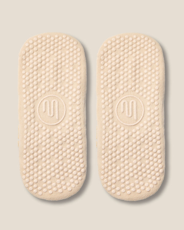 Ballet Grip Socks - Lace Trim Oat