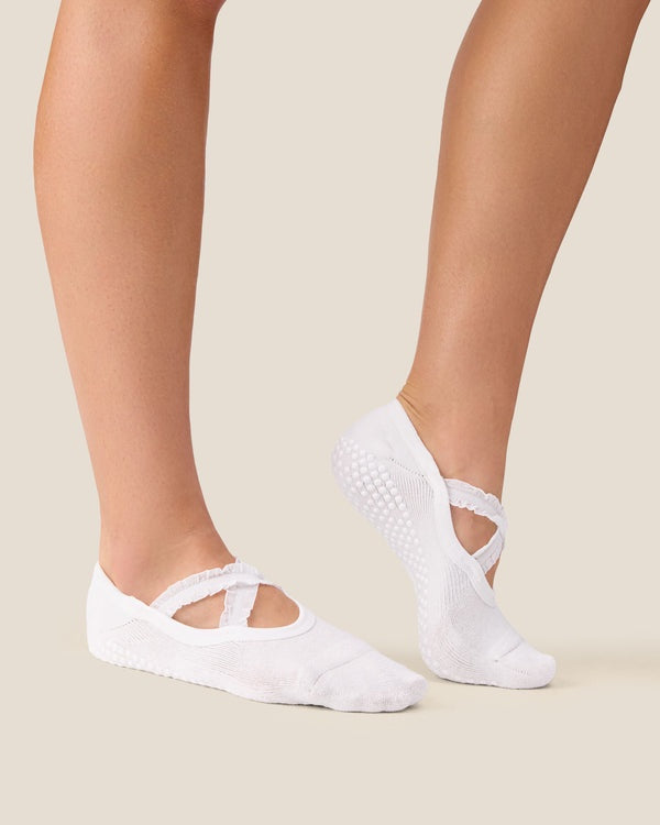 Ballet Grip Socks - Ruffle White