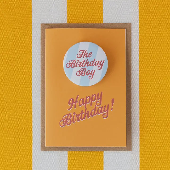 The Birthday Boy Stripe Badge Card
