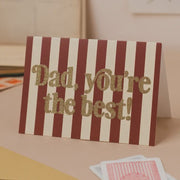 Dad You're the Best Copper Glitter Card