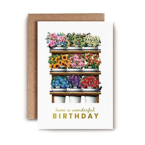 Flower Stand Birthday Card