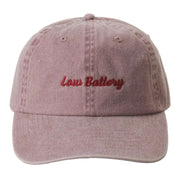 Embroidered Baseball Cap - Low Battery - Mauve