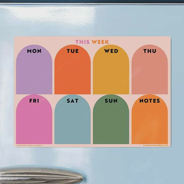 A4 Magnetic Weekly Planner - Rainbow Arches