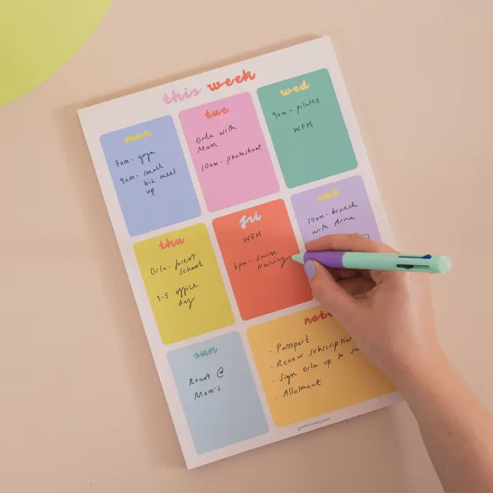 A4 Weekly Planner Pad - Bright Side