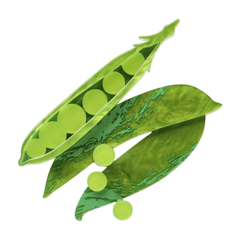 In Praise of Veg Brooch - Peas Please