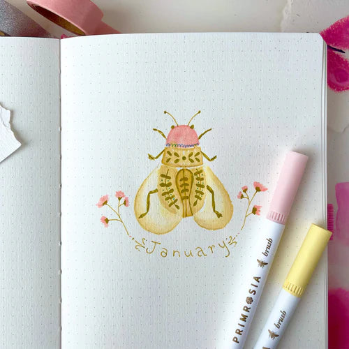 Dot Grid Notebook - Butterfly Blushing Pink