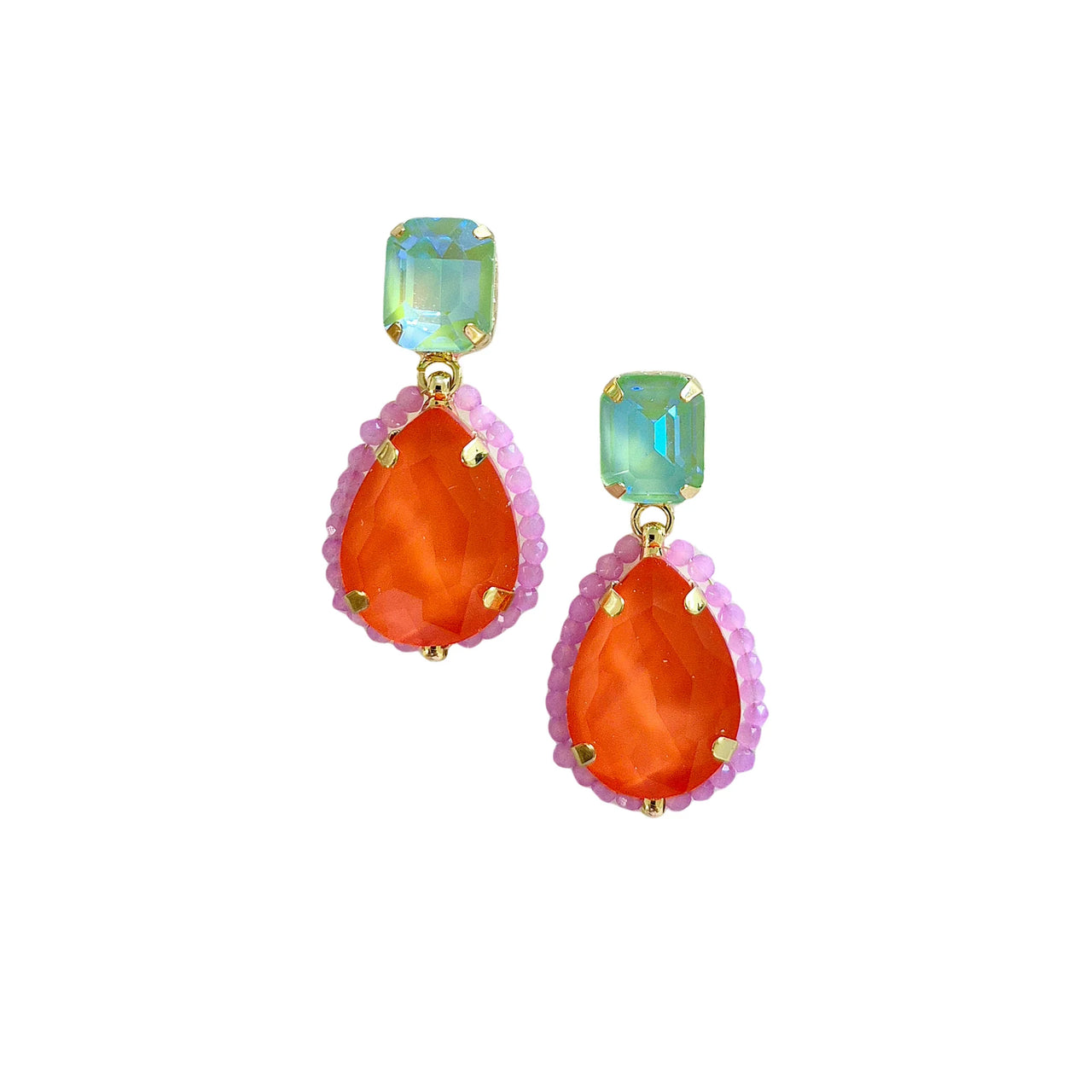 Statement Gem Teardrop Earrings