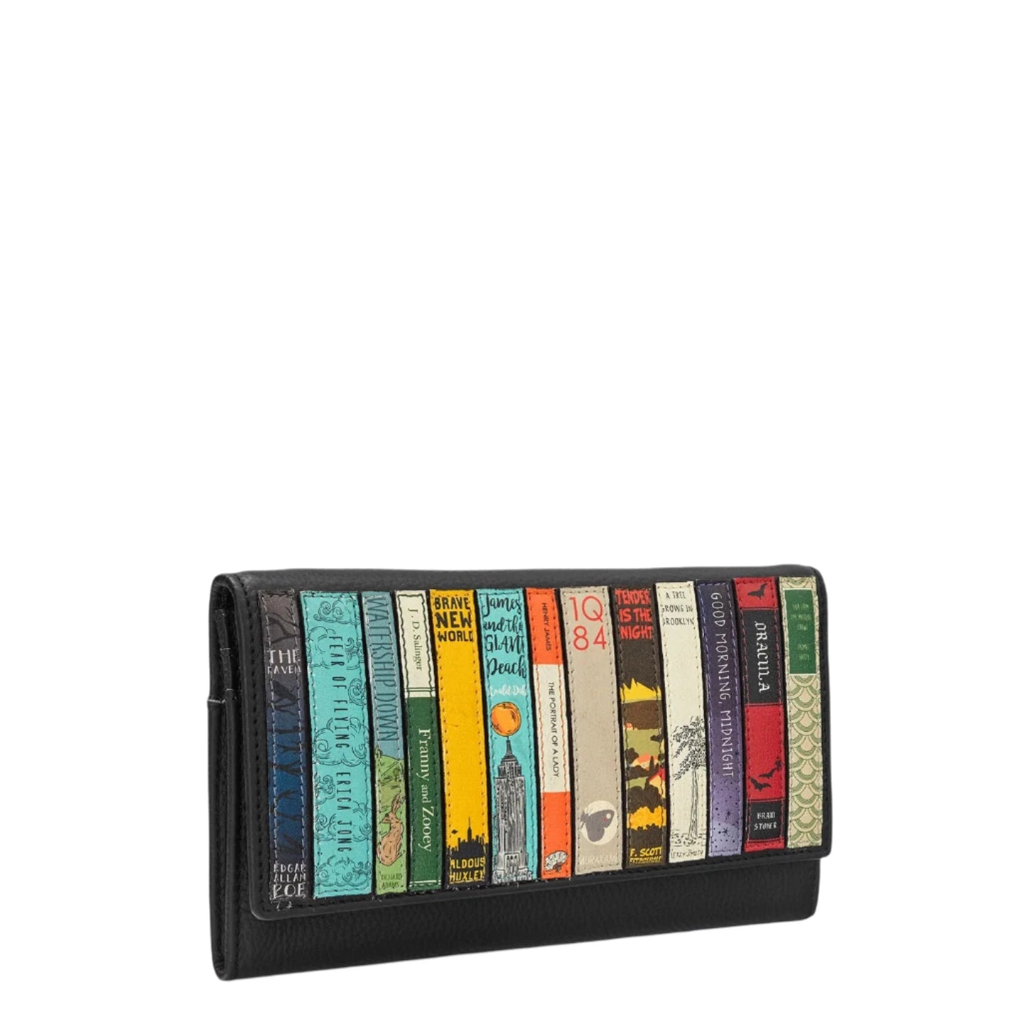 Leather Flap Over Purse - Bookworm Black