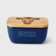 Butter Dish - Highland Cow (Blue)