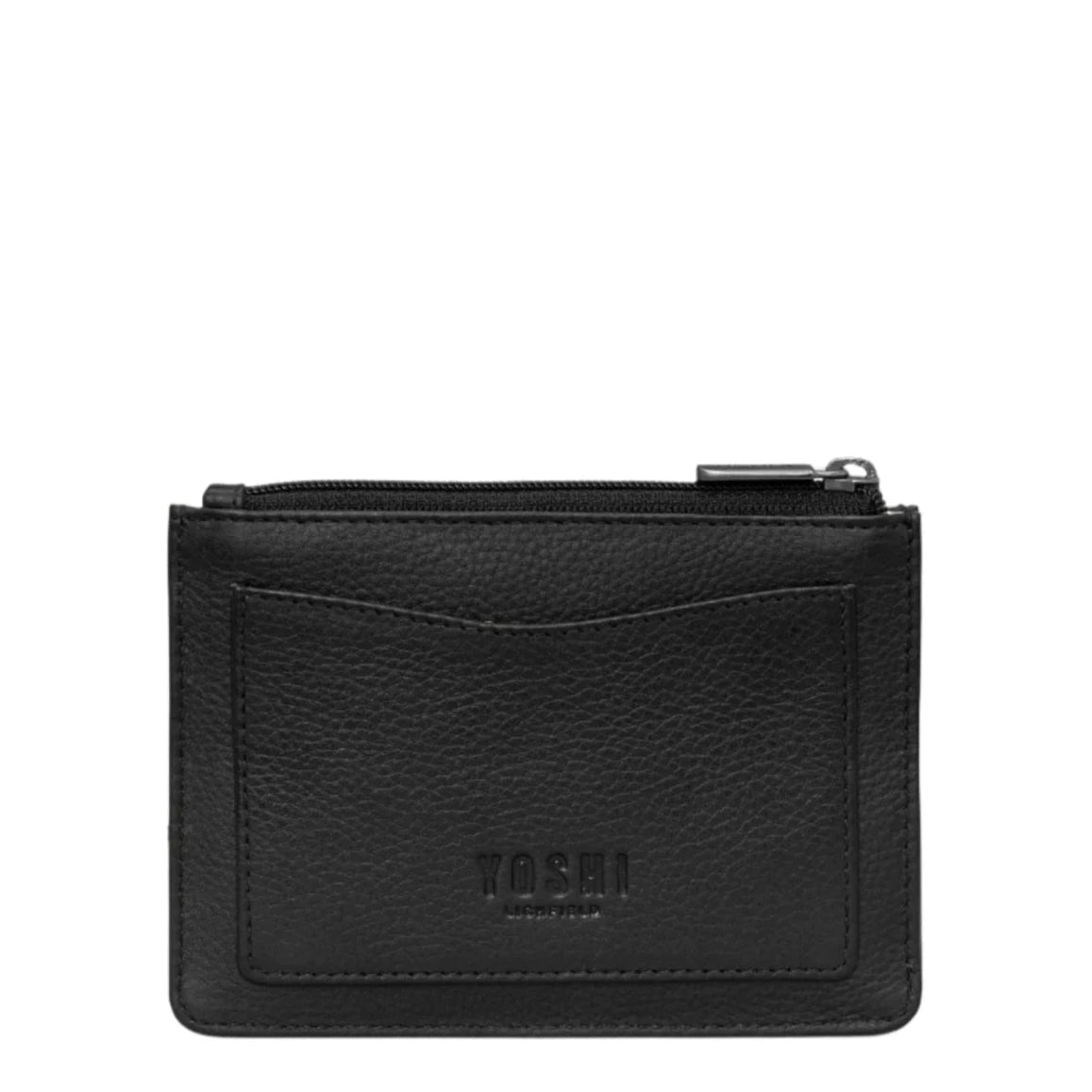 Zip Top Leather Purse - Bookworm Black