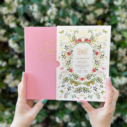 Dot Grid Notebook - Butterfly Blushing Pink