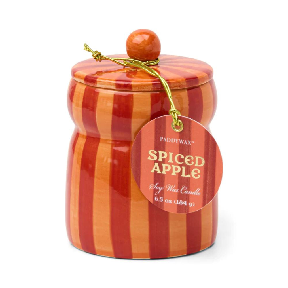 Striped Cabana Candle 6.5oz - Spiced Apple
