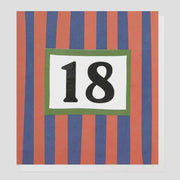 Age 18 Red & Blue Stripe Card