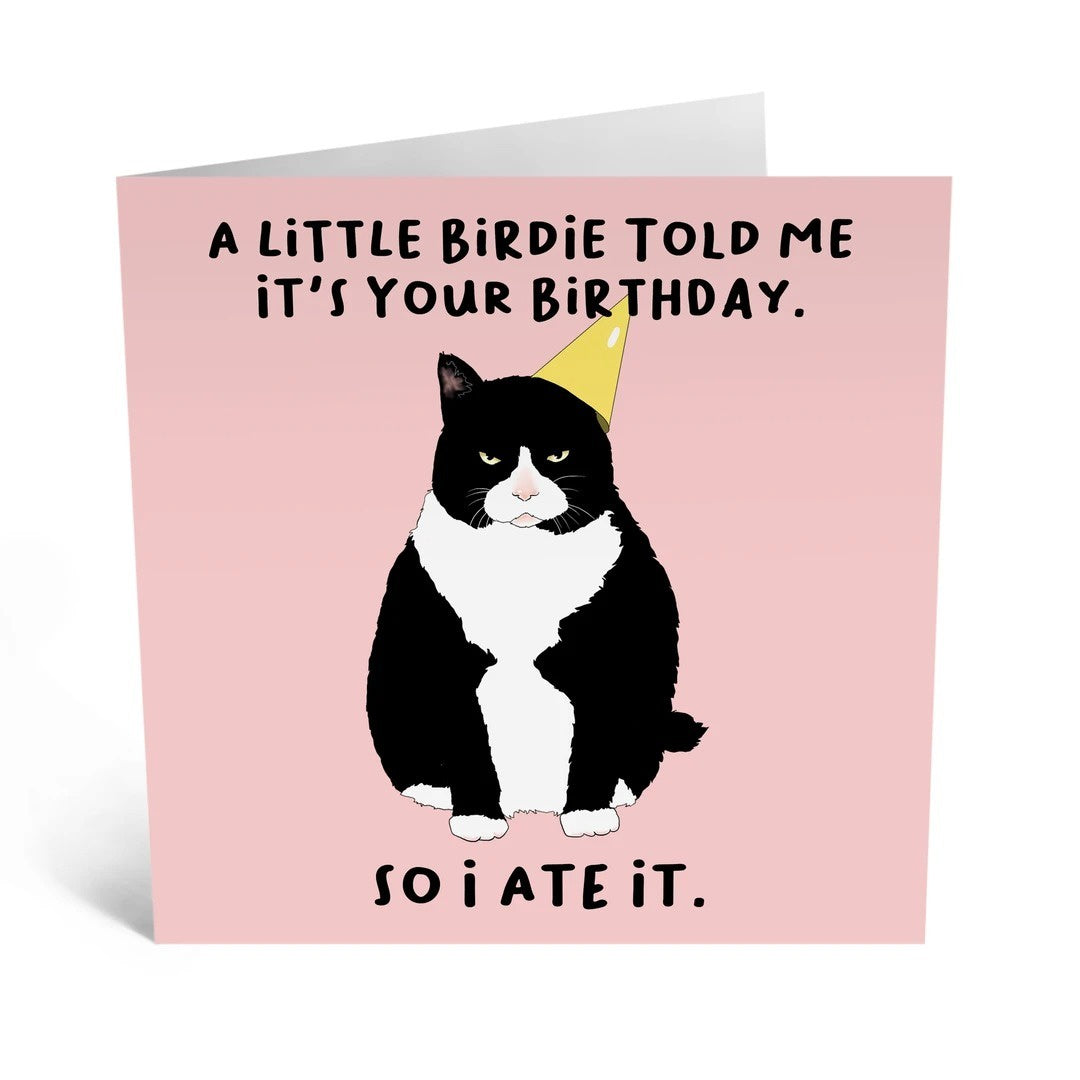 Little Birdie Cat Card