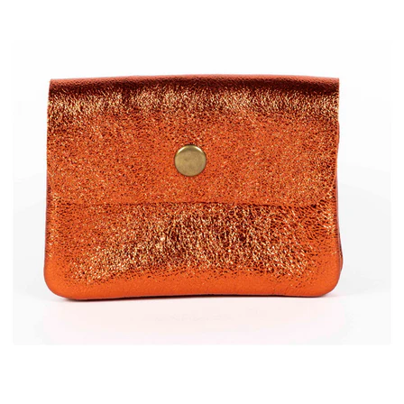 Coin purse - Metallic Burnt orange