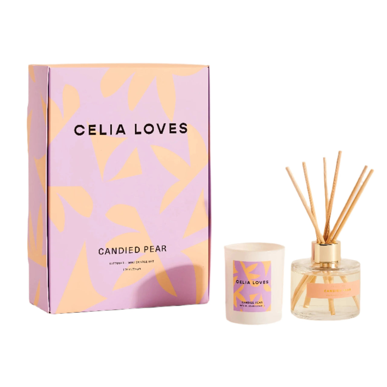 Celia Loves Diffuser & Mini Candle Set - Candied Pear