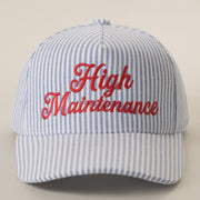 Embroidered Trucker Hat - High Maintenance - Navy